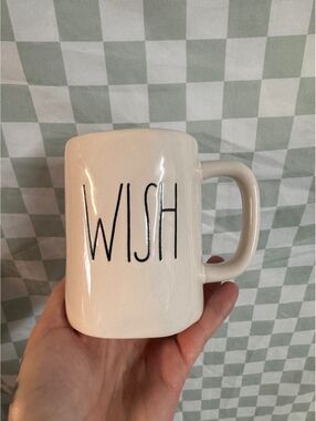 Magenta Ceramic Mug with 'WISH' Text